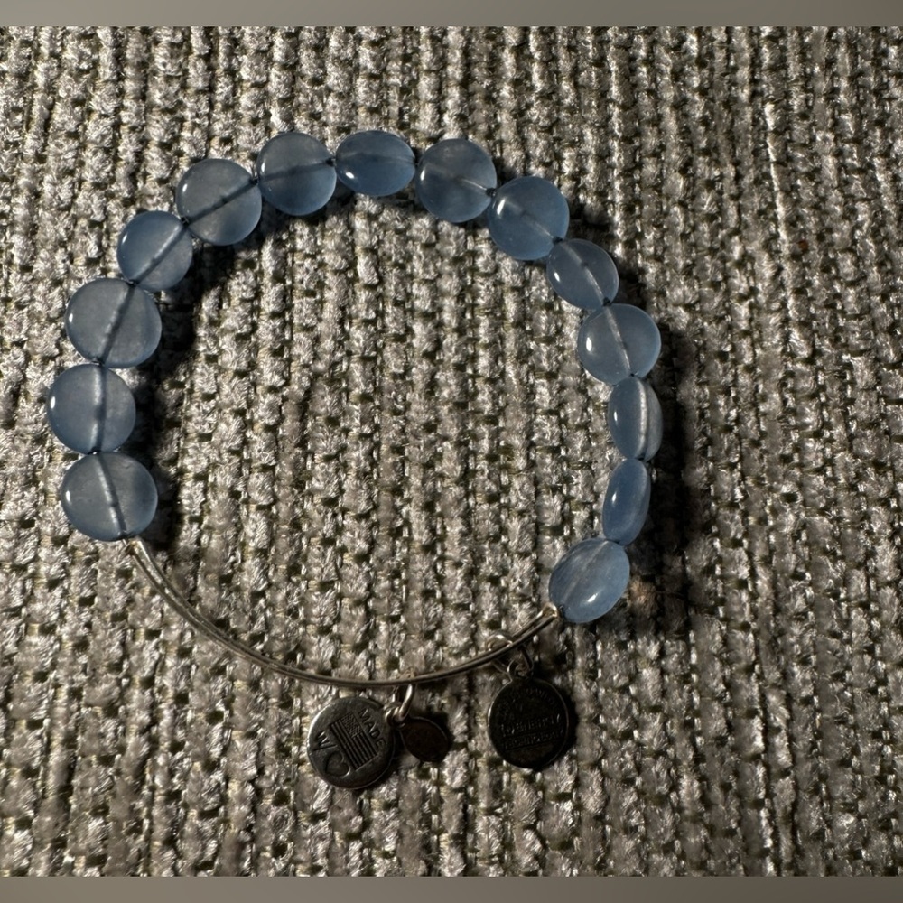 Alex and Ani Sugar Rush Blue Raspberry Beaded Bangle Bracelet R Gold RETIRED